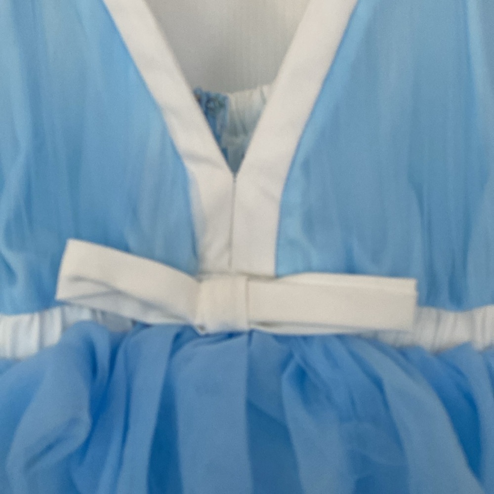 NWT MABLE SHOULDER STRAP TIERED RUFFLE MINI DRESS BLUE - Picture 5 of 8